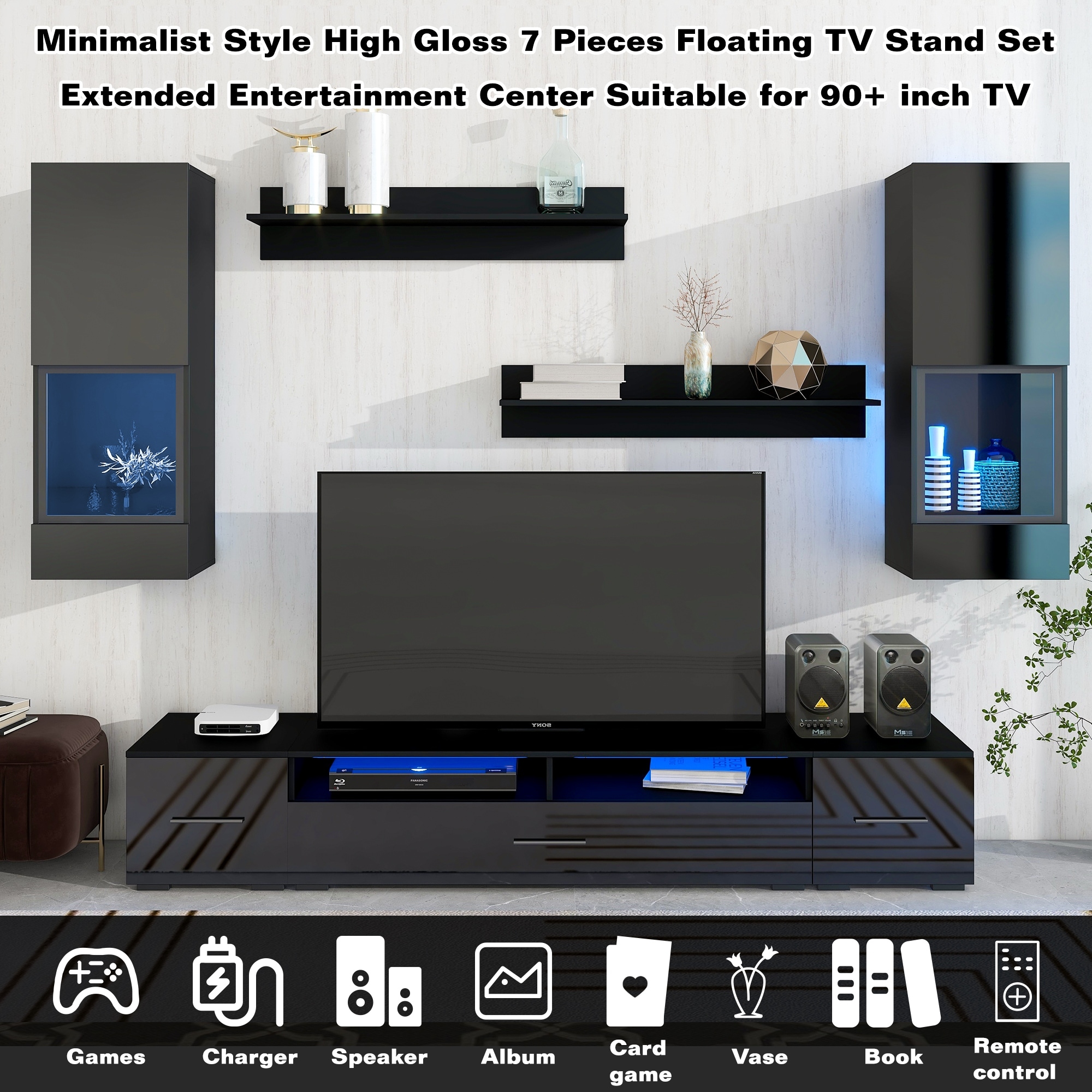 Floating tv outlet stand 90 inch